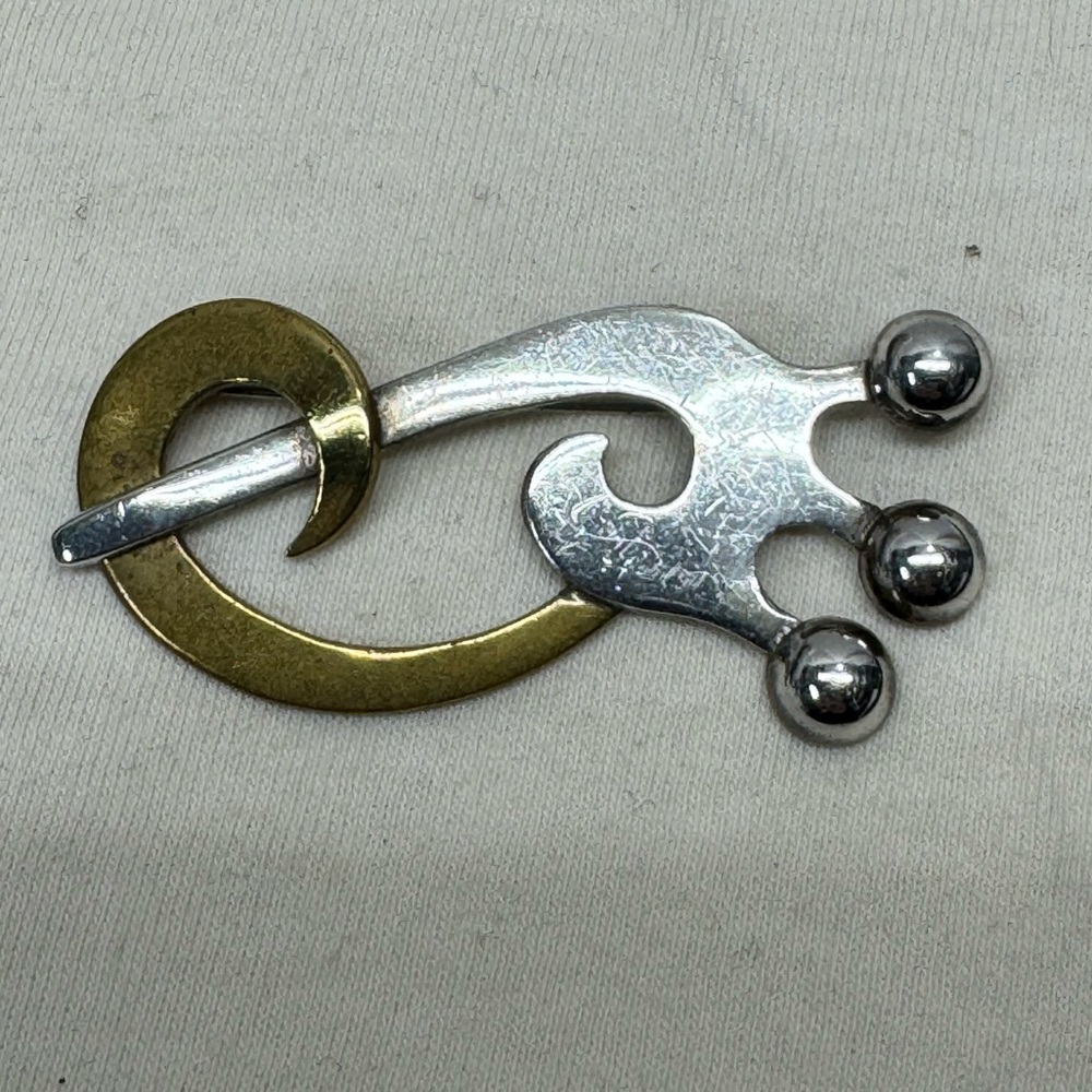 LATON Taxco Vintage Mexico 925 Sterling Silver Pin Brooch TR-14